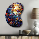 Multicolor Vibrant Vines III - Asymmetric Metal Wall Art