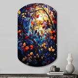 Multicolor Vibrant Vines III - Asymmetric Metal Wall Art