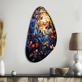 Multicolor Vibrant Vines III - Asymmetric Metal Wall Art