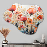 Coral Whimsical Botanical Wilds I - Asymmetric Metal Wall Art