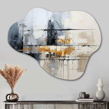 Grey Collage Reflections II - Asymmetric Metal Wall Art