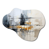 Grey Collage Reflections II - Asymmetric Metal Wall Art