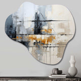 Grey Collage Reflections II - Asymmetric Metal Wall Art