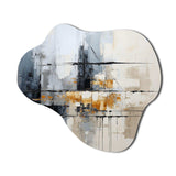 Grey Collage Reflections II - Asymmetric Metal Wall Art