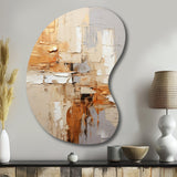 Beige Grey Geometric Collage II - Asymmetric Metal Wall Art