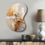 Beige Grey Geometric Collage II - Asymmetric Metal Wall Art