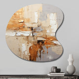 Beige Grey Geometric Collage II - Asymmetric Metal Wall Art