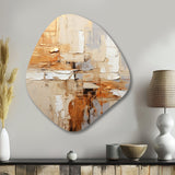 Beige Grey Geometric Collage II - Asymmetric Metal Wall Art