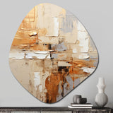 Beige Grey Geometric Collage II - Asymmetric Metal Wall Art