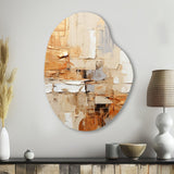 Beige Grey Geometric Collage II - Asymmetric Metal Wall Art