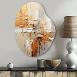 Beige Grey Geometric Collage II - Asymmetric Metal Wall Art