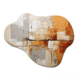 Grey Yellow Orange Impressions - Asymmetric Metal Wall Art