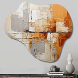 Grey Yellow Orange Impressions - Asymmetric Metal Wall Art