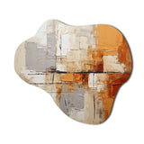 Grey Yellow Orange Impressions - Asymmetric Metal Wall Art