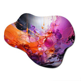 Orange Purple Abstract Fractal Collage Reflections - Asymmetric Metal Wall Art