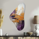 Gold Purple Abstract Fractal III - Asymmetric Metal Wall Art