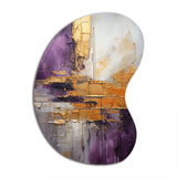 Gold Purple Abstract Fractal III - Asymmetric Metal Wall Art