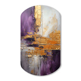 Gold Purple Abstract Fractal III - Asymmetric Metal Wall Art