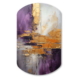 Gold Purple Abstract Fractal III - Asymmetric Metal Wall Art