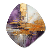 Gold Purple Abstract Fractal III - Asymmetric Metal Wall Art