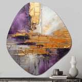 Gold Purple Abstract Fractal III - Asymmetric Metal Wall Art