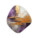 Gold Purple Abstract Fractal III - Asymmetric Metal Wall Art