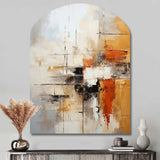 Orange Black Abstract Fractal Impressions - Asymmetric Metal Wall Art