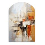 Orange Black Abstract Fractal Impressions - Asymmetric Metal Wall Art