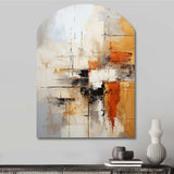 Orange Black Abstract Fractal Impressions - Asymmetric Metal Wall Art