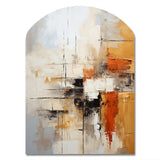 Orange Black Abstract Fractal Impressions - Asymmetric Metal Wall Art