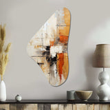 Orange Black Abstract Fractal Impressions - Asymmetric Metal Wall Art