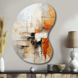 Orange Black Abstract Fractal Impressions - Asymmetric Metal Wall Art