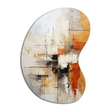 Orange Black Abstract Fractal Impressions - Asymmetric Metal Wall Art