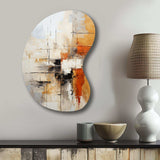 Orange Black Abstract Fractal Impressions - Asymmetric Metal Wall Art