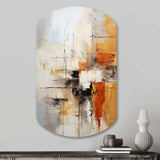 Orange Black Abstract Fractal Impressions - Asymmetric Metal Wall Art