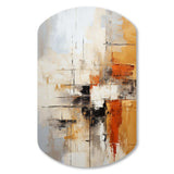 Orange Black Abstract Fractal Impressions - Asymmetric Metal Wall Art