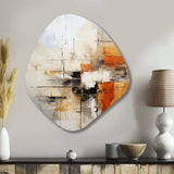 Orange Black Abstract Fractal Impressions - Asymmetric Metal Wall Art