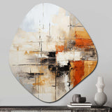 Orange Black Abstract Fractal Impressions - Asymmetric Metal Wall Art