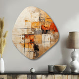 Yelow Orange Abstract Fractal Impressions - Asymmetric Metal Wall Art