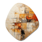 Yelow Orange Abstract Fractal Impressions - Asymmetric Metal Wall Art