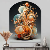 Gold Wire Sculpture - Asymmetric Metal Wall Art