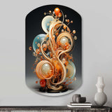 Gold Wire Sculpture - Asymmetric Metal Wall Art