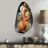 Gold Wire Sculpture - Asymmetric Metal Wall Art