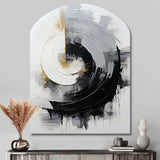 Black And White Zen Spiral II - Asymmetric Metal Wall Art