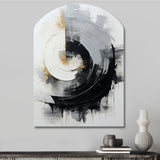 Black And White Zen Spiral II - Asymmetric Metal Wall Art