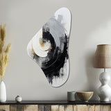 Black And White Zen Spiral II - Asymmetric Metal Wall Art