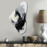 Black And White Zen Spiral II - Asymmetric Metal Wall Art