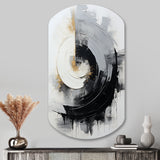 Black And White Zen Spiral II - Asymmetric Metal Wall Art