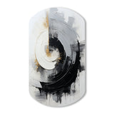 Black And White Zen Spiral II - Asymmetric Metal Wall Art