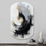 Black And White Zen Spiral II - Asymmetric Metal Wall Art